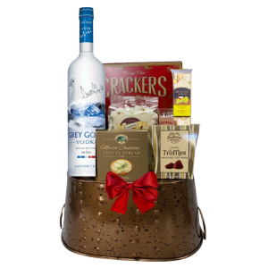 Grey Goose and Snacks Basket